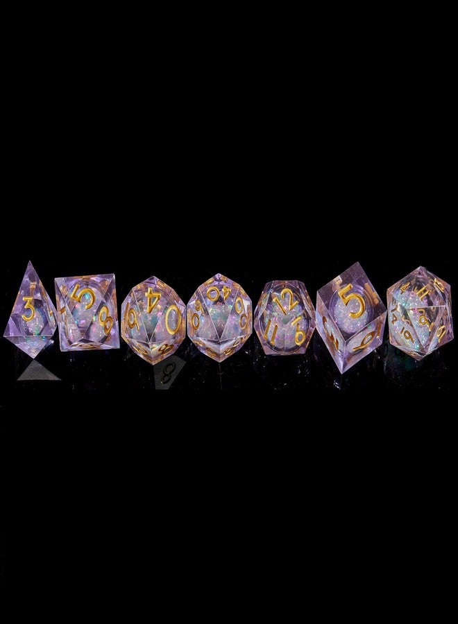 FugaCity DND Dice Set,Liquid Core Handmade Sharp Edge 7 Piece Resin Dice-Dungeons and Dragons Polyhedral Dice Set, D&D Dice Set with Gift Dice Case for RPG MTG Table Games （ - Image 5